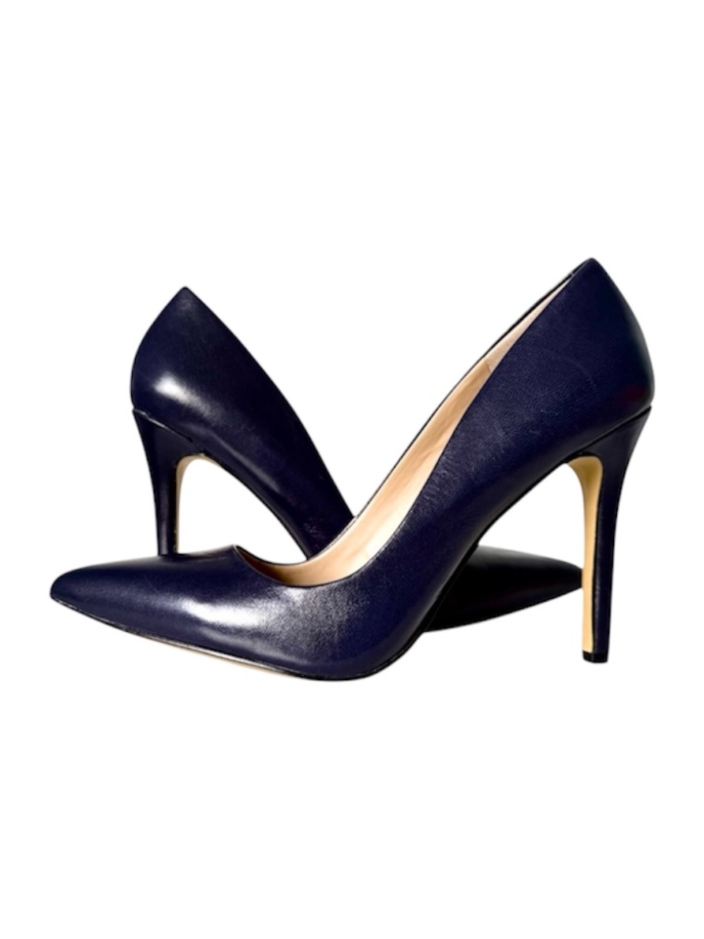 Saks Fifth Avenue Navy Pointed-Toe Leather Pumps